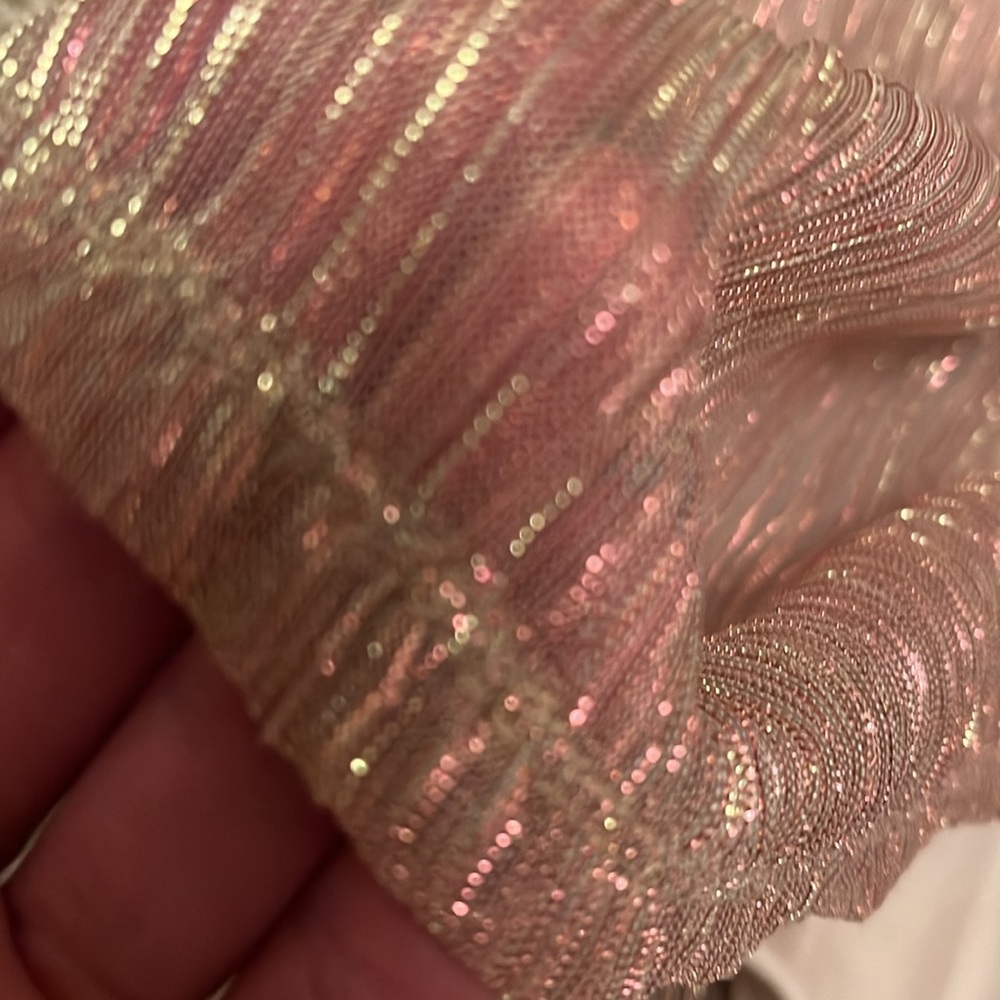 Elegant Metallic Wrap Dress - Picture 5 of 7
